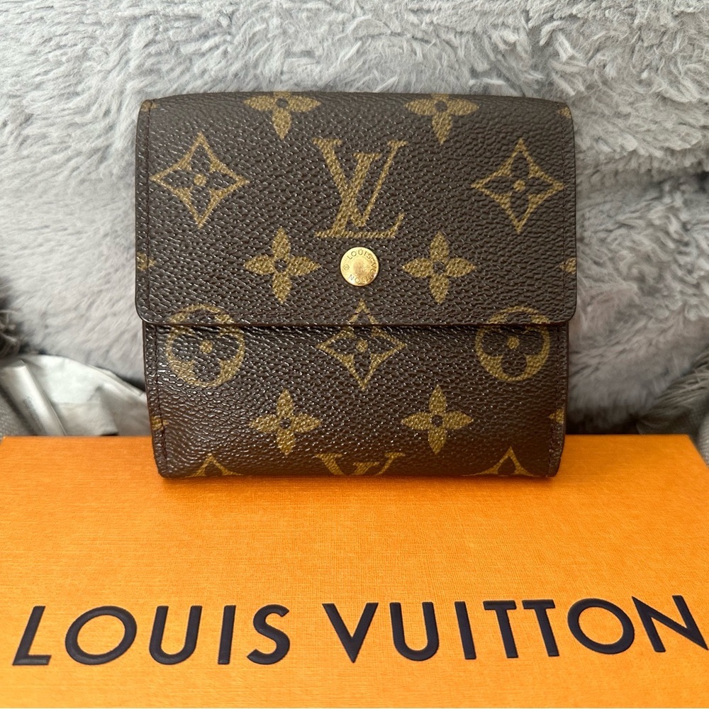 ✨SALE✨ Louis Vuitton LV Monogram Compact Wallet Elise Two way wallet
